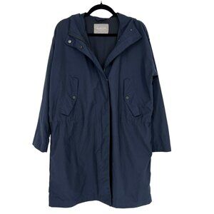 Everlane The City Anorak Navy Blue Hooded Jacket Size Medium